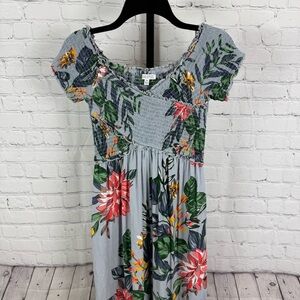 Patrons of Peace Blue Floral Print Jumpsuit Size XS
